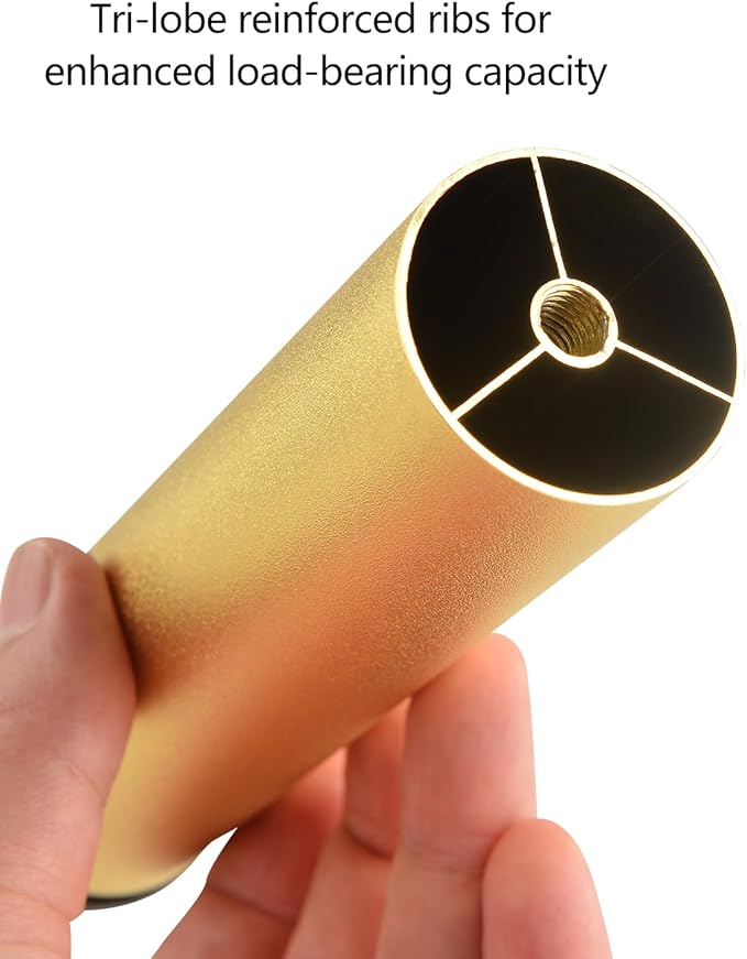 4 Pack Gold Furniture Legs 3 Inch Dresser Support Feet Metal Cabinet Adjustable