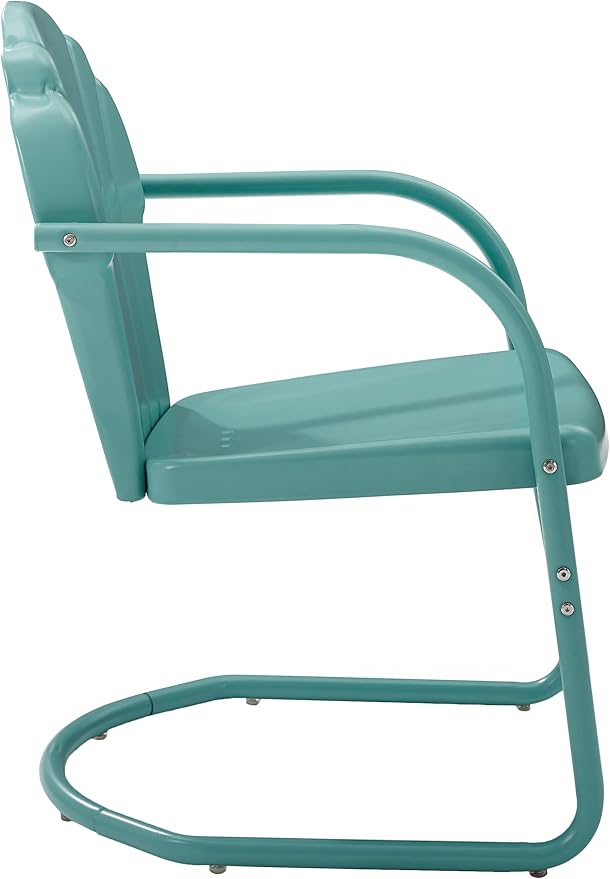Crosley Furniture Tulip 2-Piece Outdoor Chair Set, Retro Metal Patio Chairs
