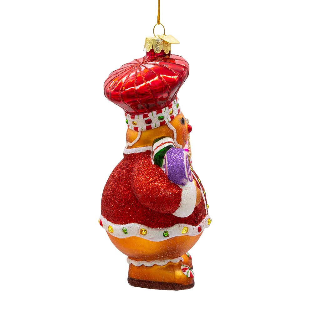 Kurt Adler 6-Inch Bellissimo Glass Gingerbread Ornament