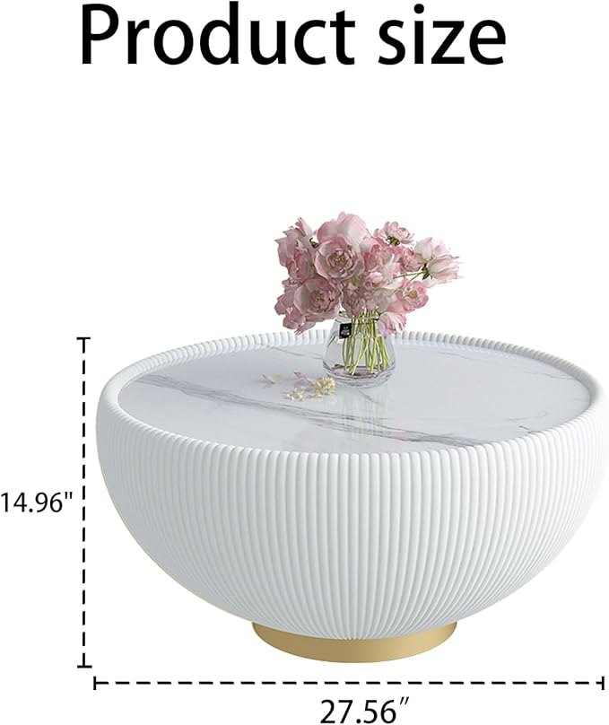 SSLine Bowl-Shape Coffee Table Set of 2 Modern Sintered Stone Top Nesting
