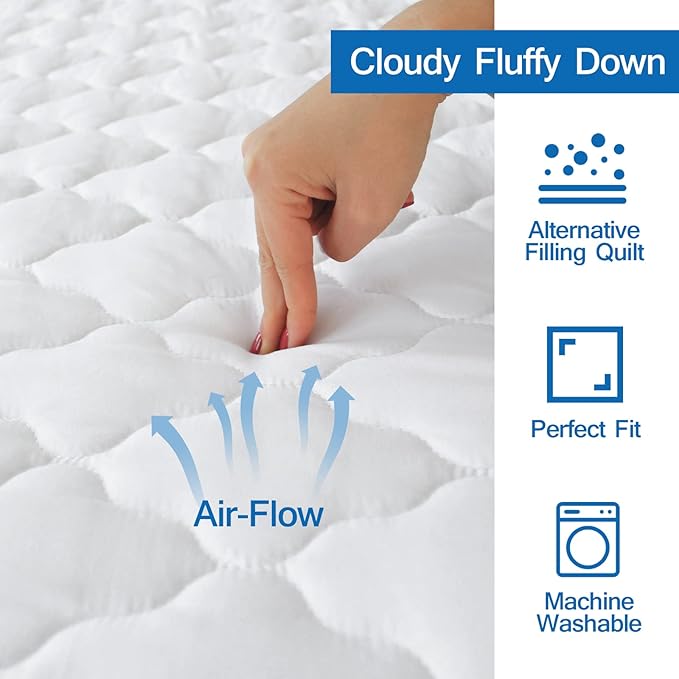 2 Pack Full Mattress Pad Waterproof Mattress Protector, Quilted Full Size