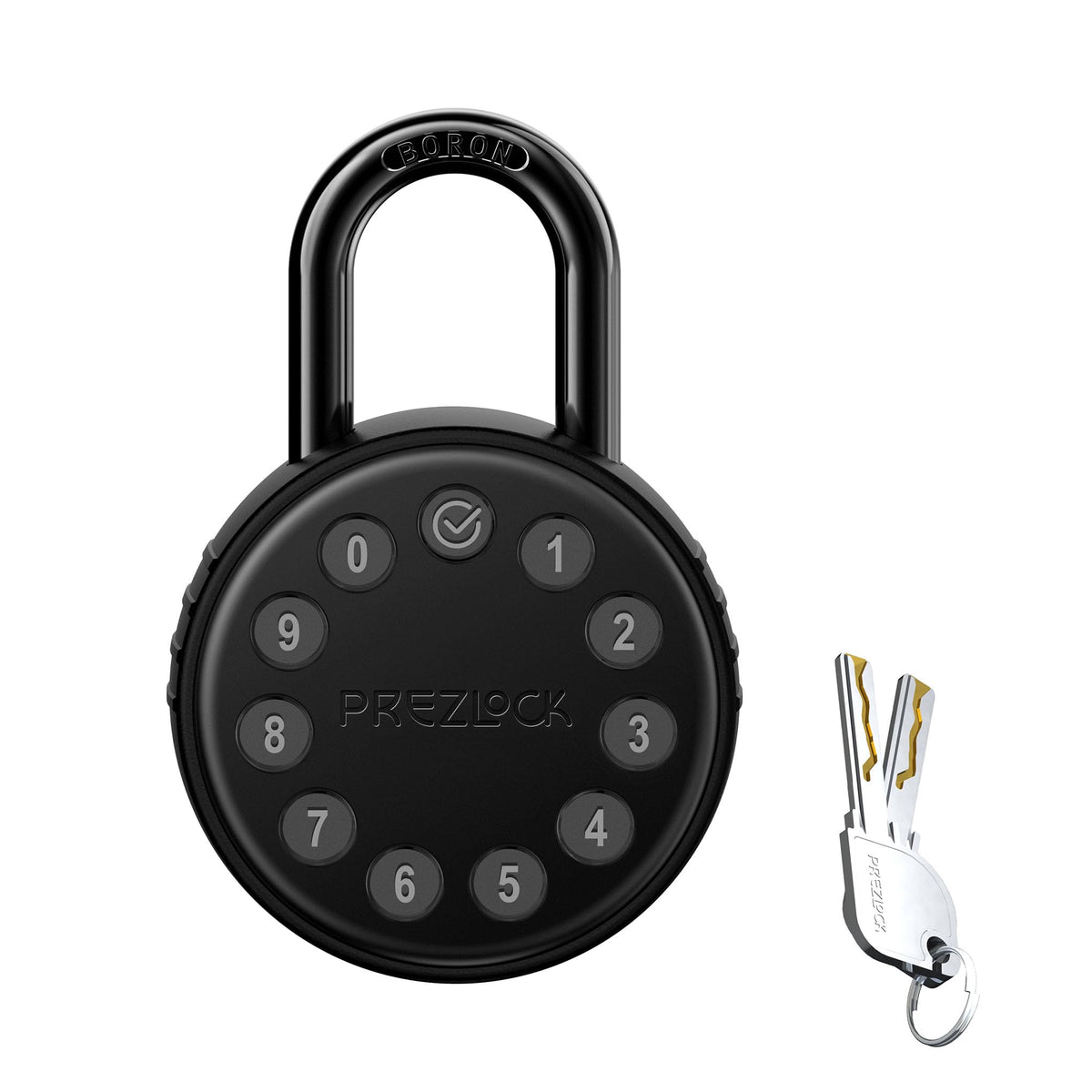 Prezlock, Electronic Combination Padlock with Key Backup, Suitable for Outdoor and Heavy Duty uses, Water Resistant, IP65 Weatherproof.