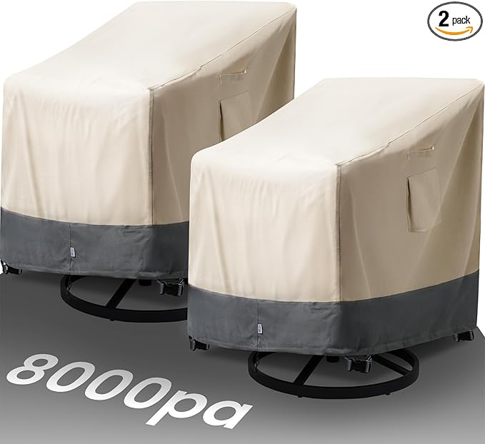 Extra Heavy Duty Patio Chair Covers Waterproof, 2 Pack Patio Furniture Covers