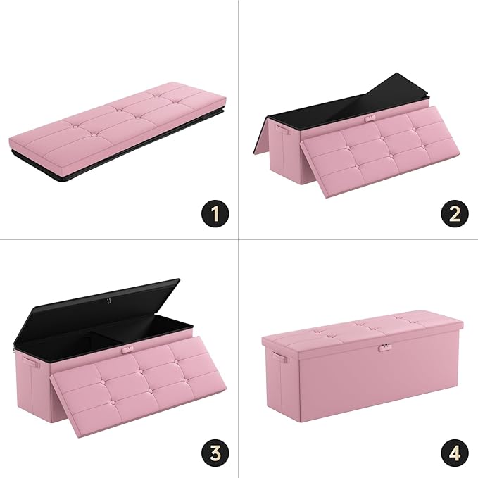 DocSafe Storage Ottoman Bench, Fireproof＆Waterproof Folding Bench