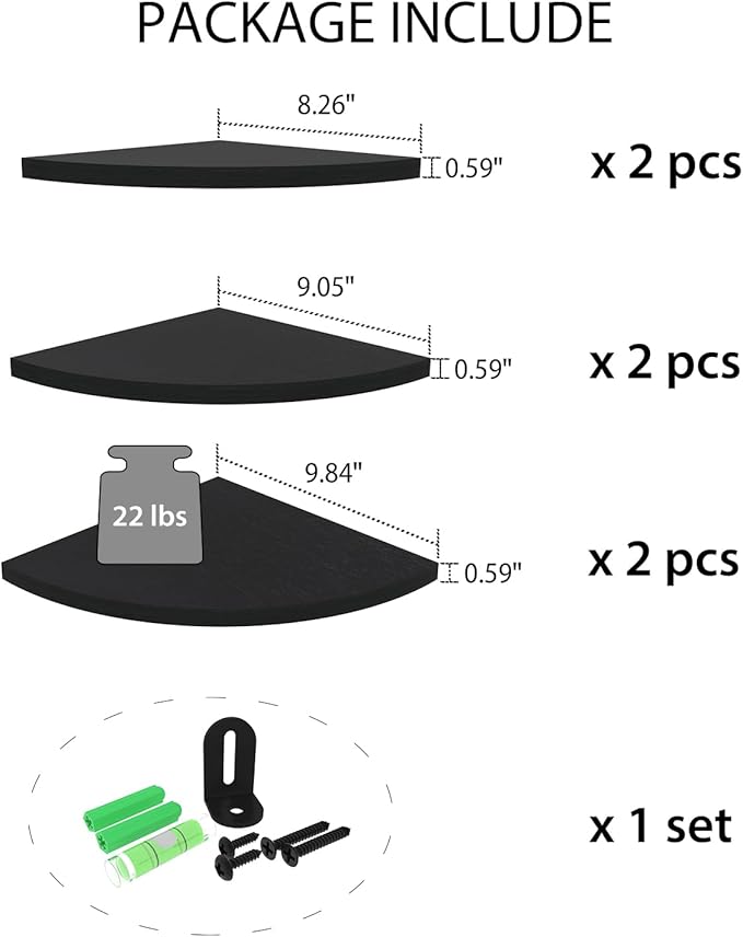 HORLIMER Floating Corner Shelf Wall Mount, Living Room