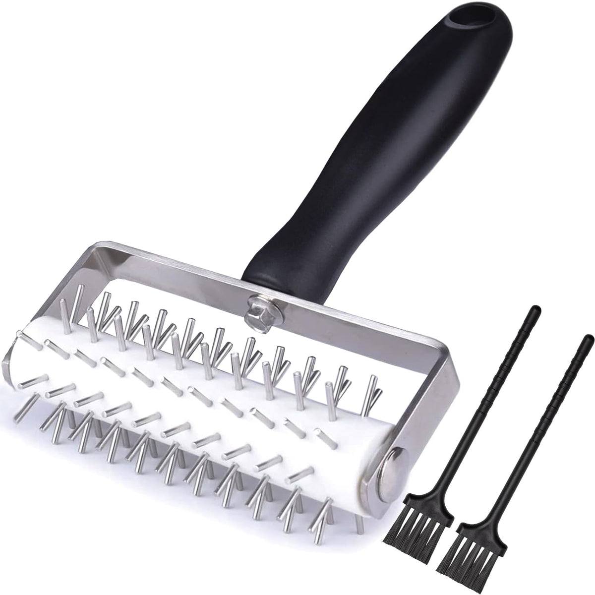 EVEDMOT Pizza Dough Docker Roller Stainless Steel, Pin Puncher Dough Hole Maker, Docking Tool for Pizza Pie Cookie Pastry Bread