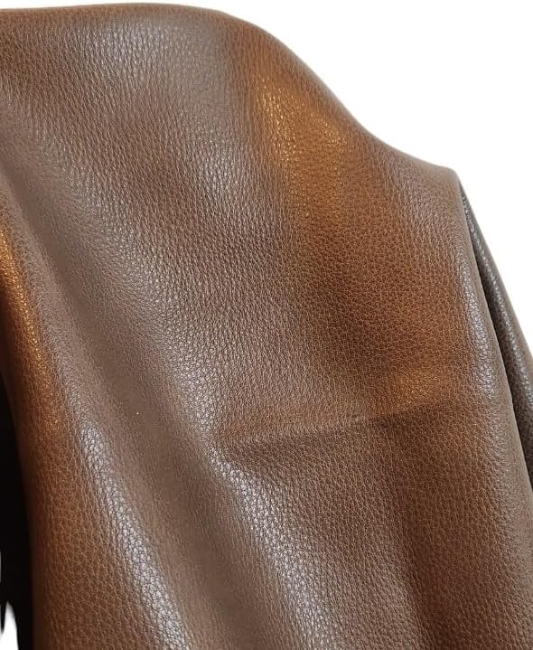 Walnut Brown Soft Faux Leather Fabric PU Leather by The Yard Synthetic Pleather