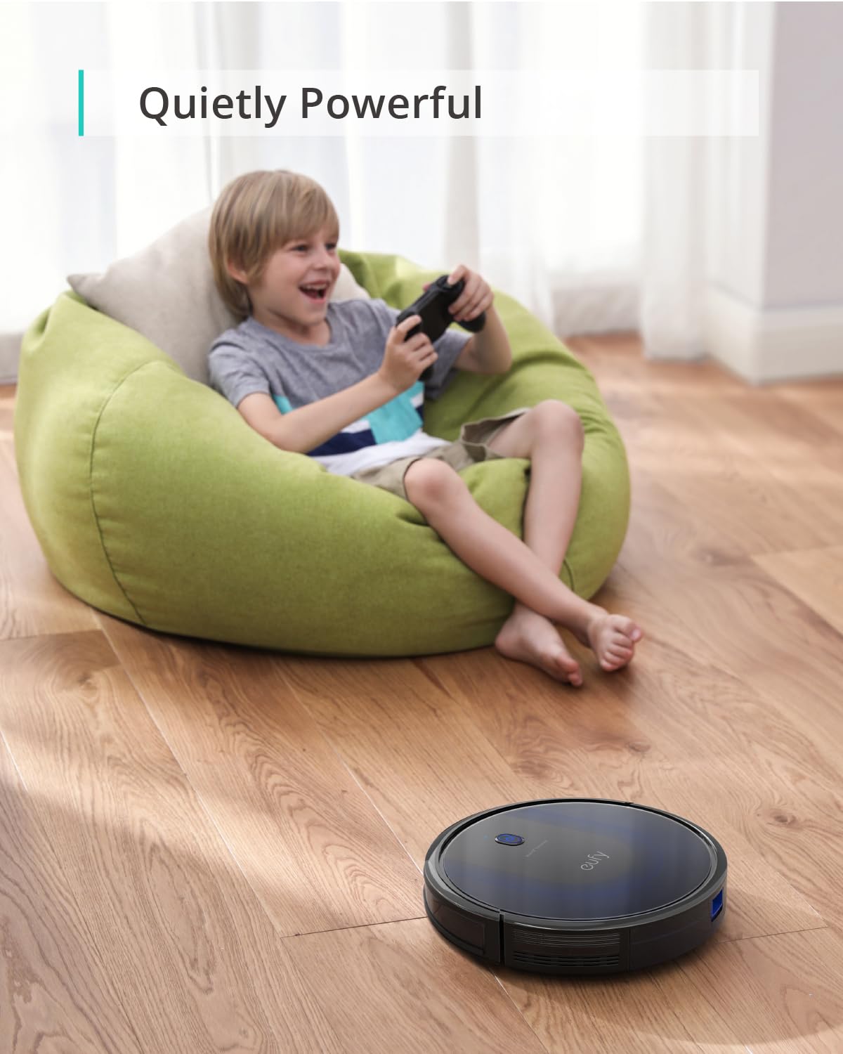 eufy Robot Vacuum 11S MAX, Super Thin, Powerful Suction, Quiet, Self-Charging Robotic Vacuum Cleaner, Cleans Hard Floors to Medium-Pile Carpets, Black