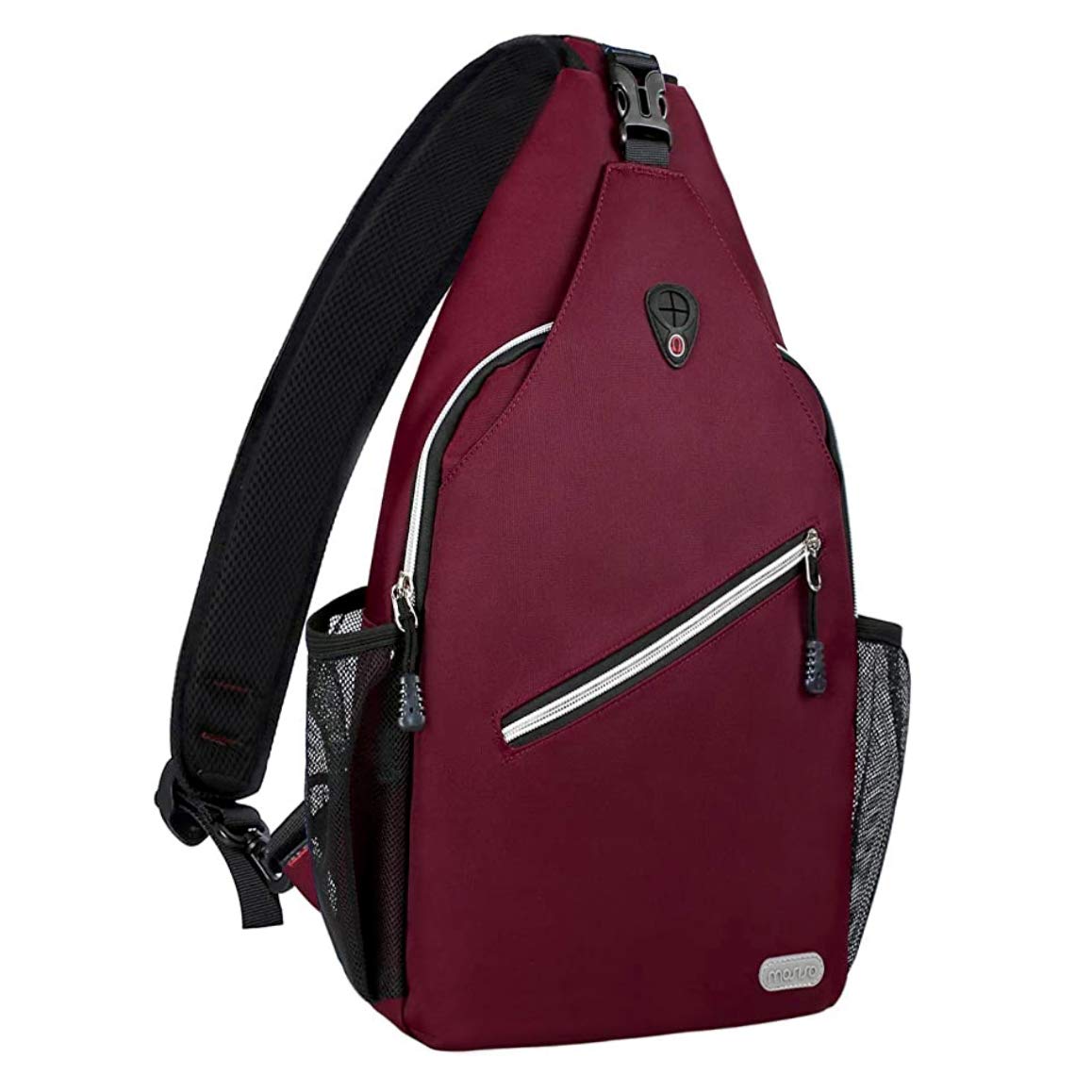 MOSISO Mini Sling Backpack,Small Hiking Daypack Travel Outdoor Casual Sports Bag, Wine Red