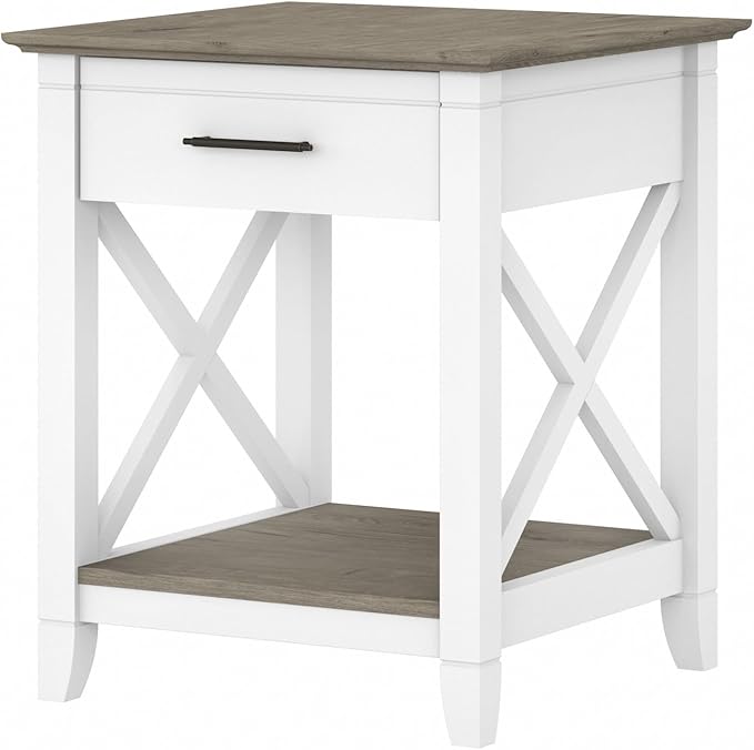 Bush Home End Table with Drawer, Nightstand with Storage, Living Room and