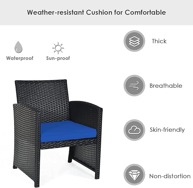 Tangkula 8 Pieces Patio Wicker Conversation Furniture Set, Patiojoy Sofa &
