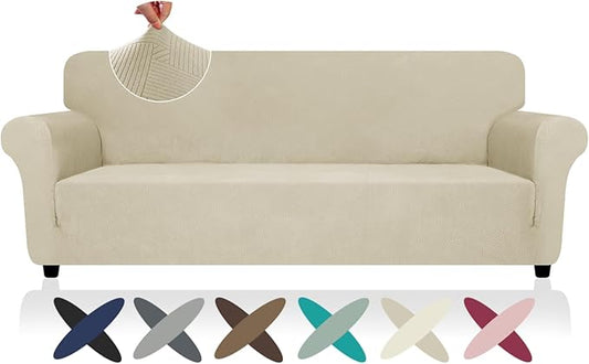 ZNSAYOTX Oversized Super Stretch Couch Cover, New Striped Sofa Covers