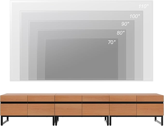 WAMPAT Modern TV Stand for 32-110 Inch TVs, Wood Entertainment Center