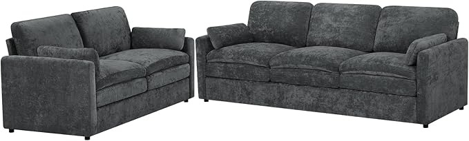 Chenille Upholstered Sofa Set