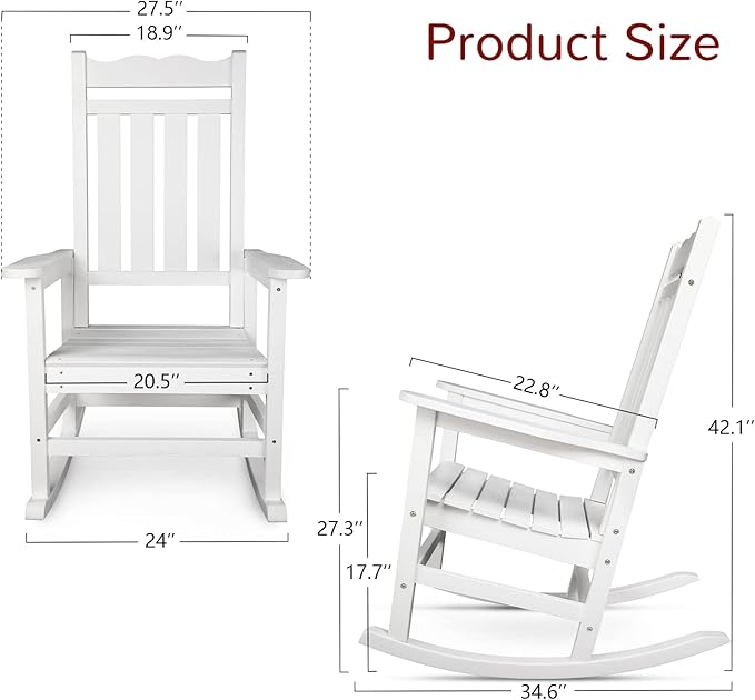 Stoog All-Weather Patio Rocking Chairs Set of 2