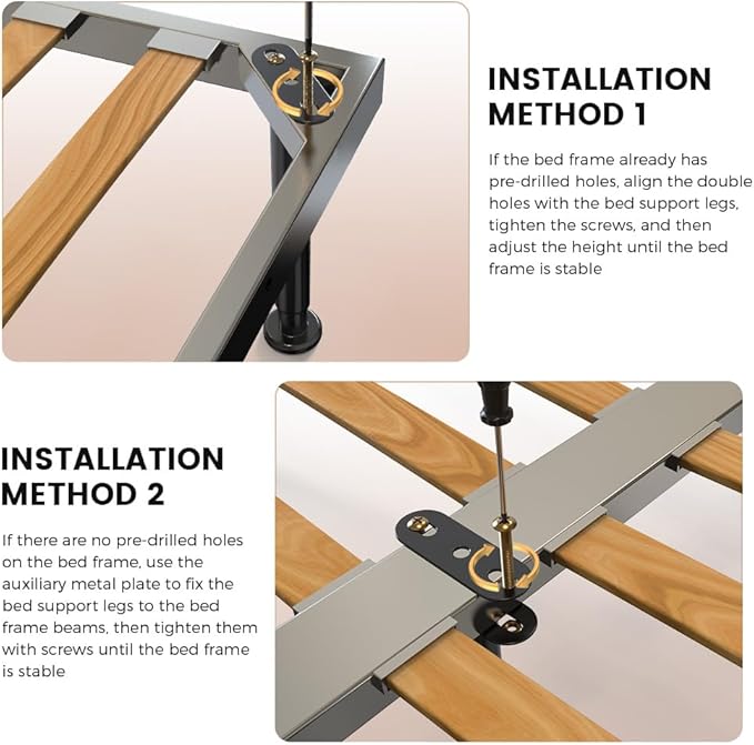 Adjustable Height Bed Frame Support Leg, Metal Bed Frame Support Legs