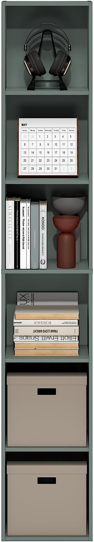 Furinno LUDER Book Shelf, 6-Tier Tall Modern Bookshelf, Bookcase