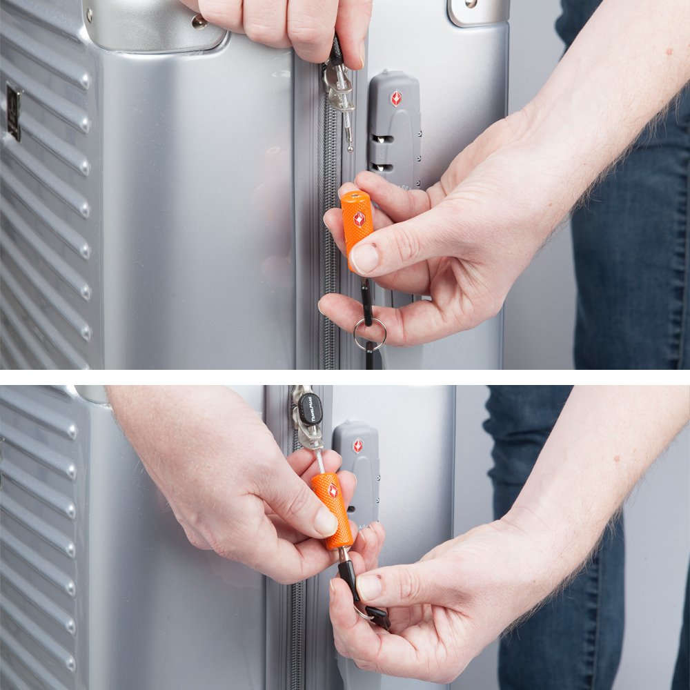 TSA Approved Luggage Locks with Keys for Travel – Flexible Ultra Secure Mini Key Padlock & Metal Zinc Alloy Material – Orange