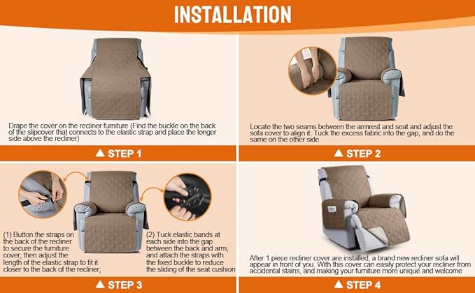 VANSOFY 100% Waterproof Recliner Chair Covers, Recliner Cover Non-Slip Dog