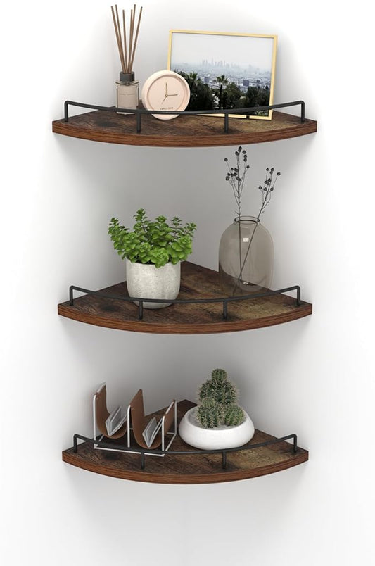 HORLIMER Floating Corner Shelf Wall Mount, Living Room