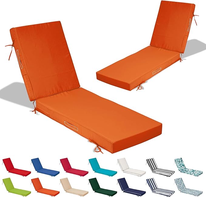 72x21x4in Lounge Cushions for Outdoor Furniture, Outdoor Lounge Chair Cushions