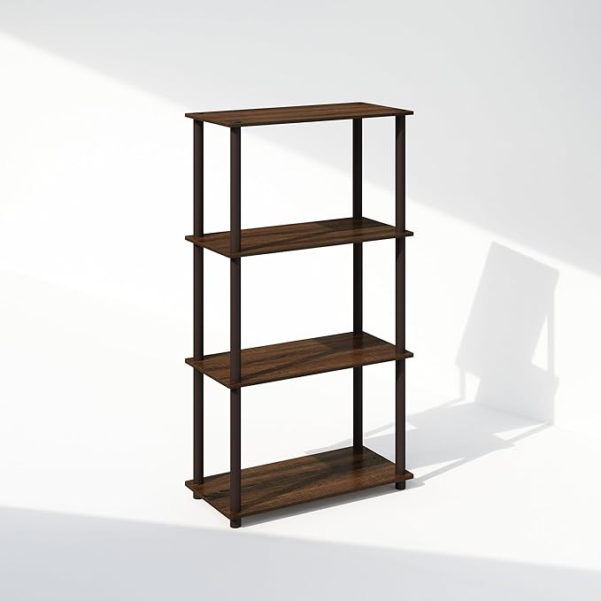 Furinno Turn-N-Tube Book Shelf, 4-Tier Bookshelf, Bookcase