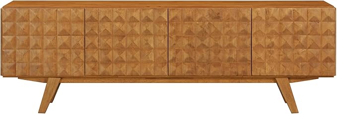 NTC Sapa Mid-Century Modern Solid Wood TV Stand 4-Door Media Console
