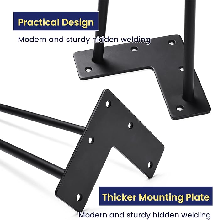 SMARTSTANDARD 5 Inch Heavy Duty Hairpin Furniture Legs, Metal Home DIY Projects