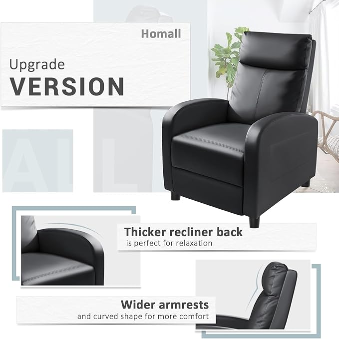 Homall Recliner Chair, Recliner Sofa PU Leather
