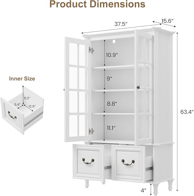 QUW 63" Tall Display Cabinet
