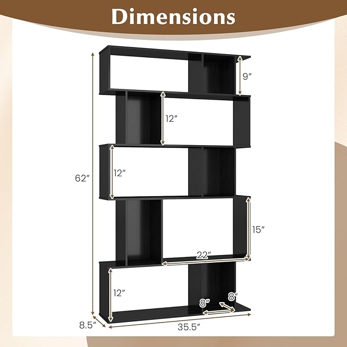 Giantex 5-Tier Bookshelves Set of 2, 10-Cube Geometric Bookcase