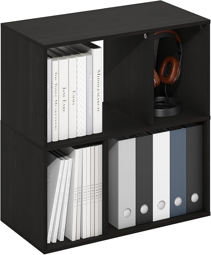 Furinno DALY Book Shelf, 4-Cube Bookshelf, Cube Storage Organizer Bookcase