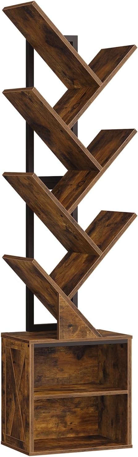 RALGEND Tree Bookshelf, 6 Tier Bookcase
