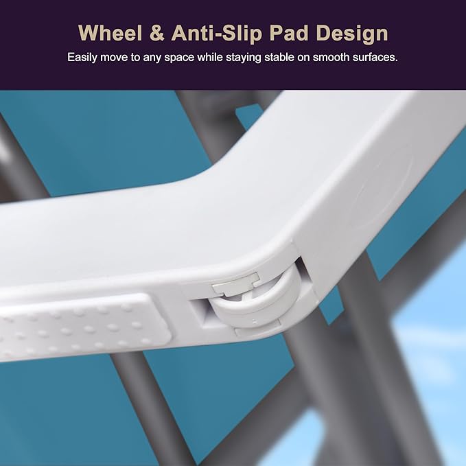 PURPLE LEAF Patio Chaise Lounge Chair Set Outside Aluminum Plastic Stackable