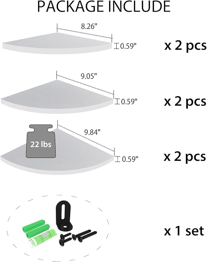 HORLIMER Floating Corner Shelf Wall Mount, Living Room