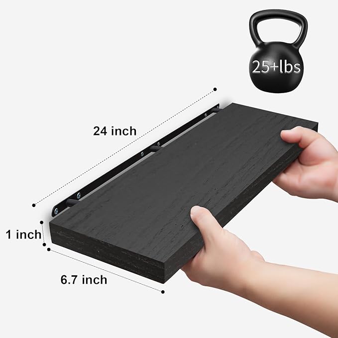 SAUMONIERES 24 Inch Floating Wall Shelves