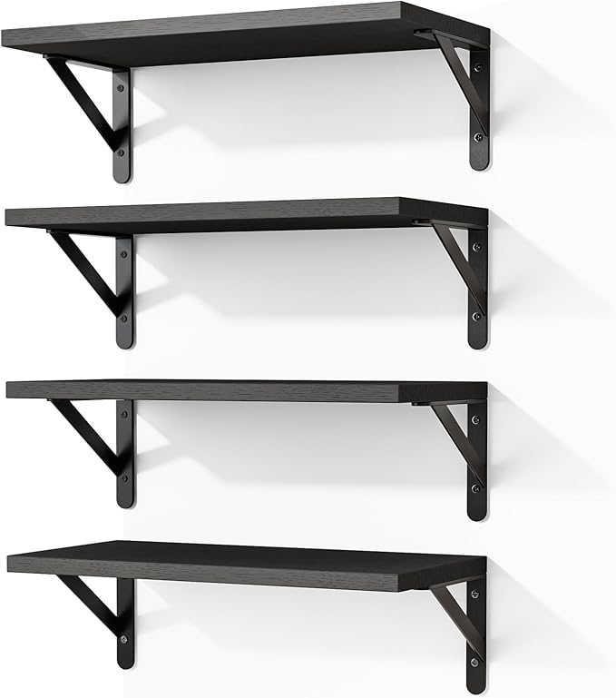 Fixwal Floating Shelves for Wall, Wood Wall Mounted Shelves for Bedroom