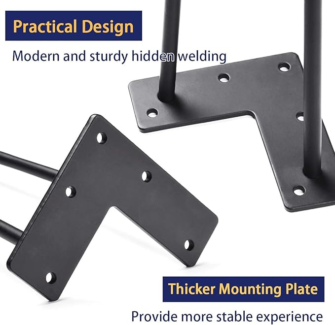 SMARTSTANDARD Hairpin Table Legs 32 Inch, 3/8" Solid Metal Legs