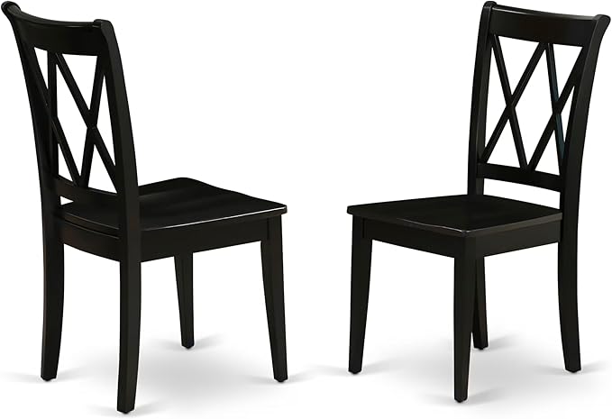 East West Furniture CLC-BLK-W Clarksville Dining Chairs