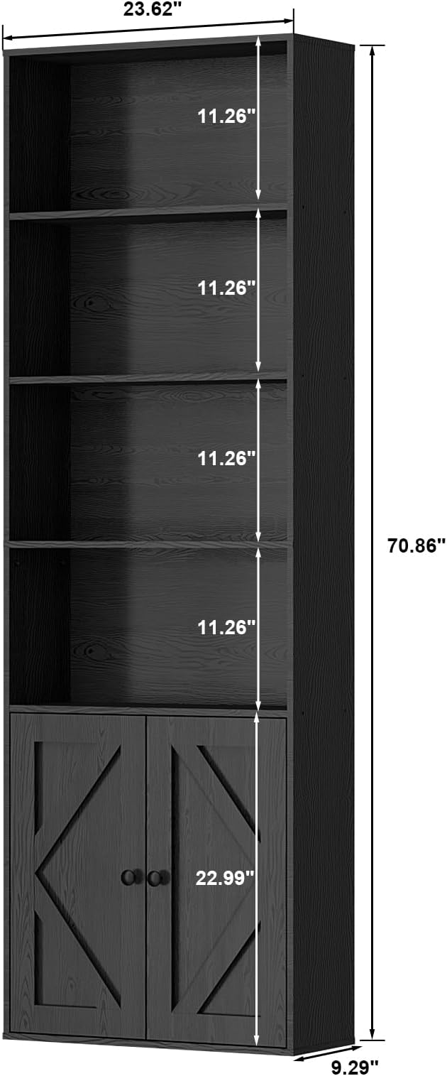 Bookshelf, 6-Tier Floor Bookcase