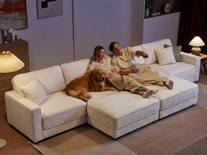 Vipbear 120" Oversized Modular Sectional Sofa, L Shaped Couch Set