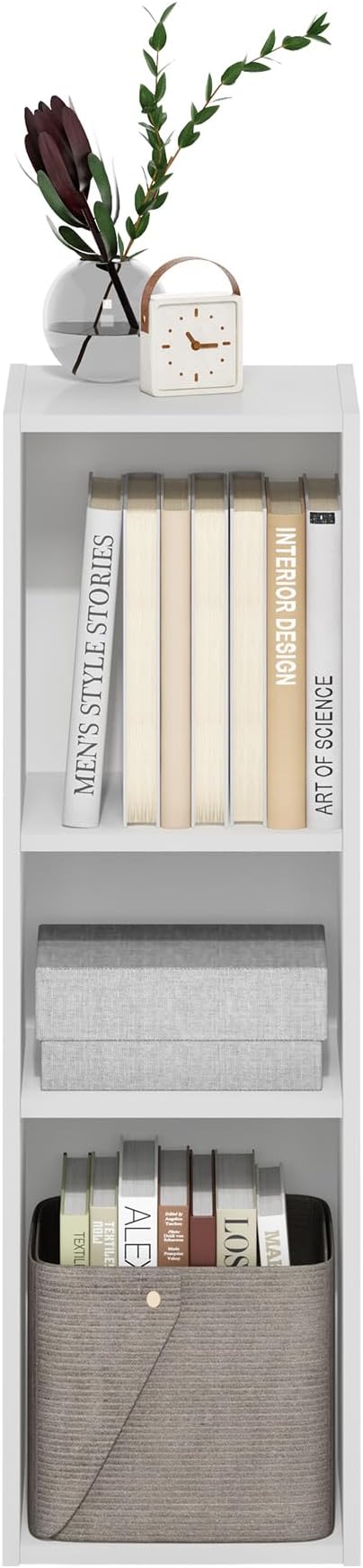 Furinno Fulda Book Shelf, 3-Tier Narrow Bookshelf, Bookcase
