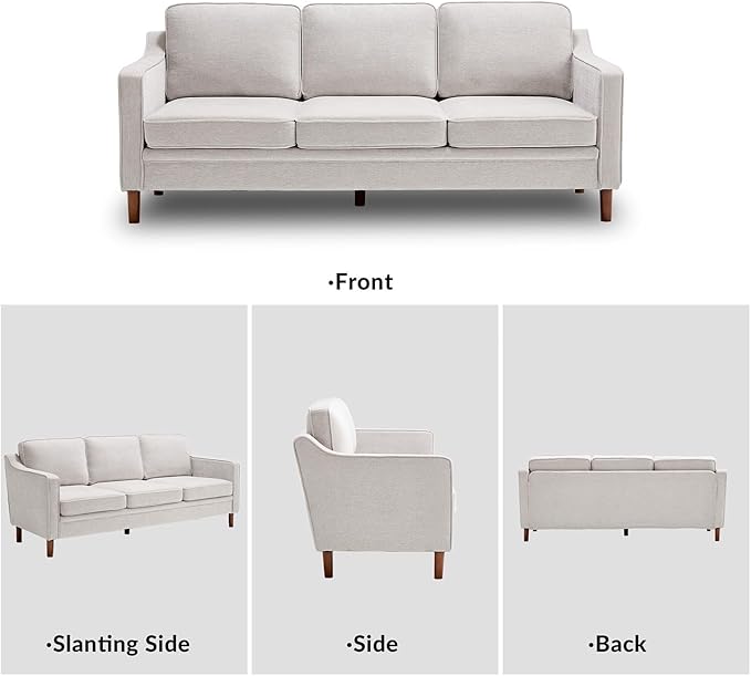 Kingfun Living Room Furniture Sets, 3 Seater Couch and 2 Armchair, Mid Century