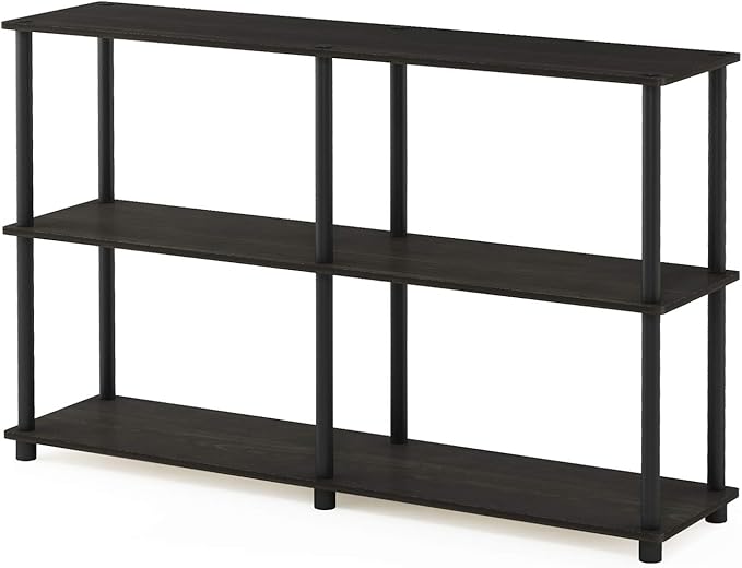 Furinno TURN-N-TUBE Storage Shelves, 3-Tier 47.4 Wide Book Shelf, Corner Shelf
