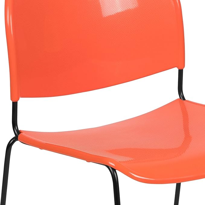 Flash Furniture HERCULES Series 880 lb. Capacity Orange Ultra-Compact Stack