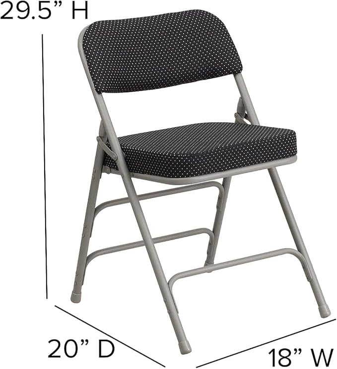 Flash Furniture 2 Pack HERCULES Series Premium Curved Triple Braced & Double