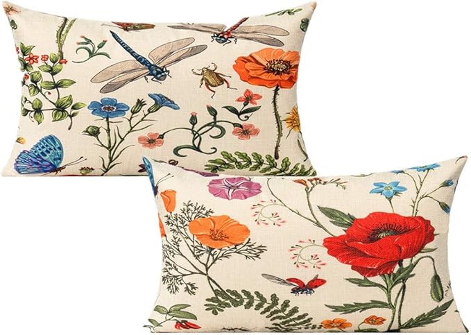 All Smiles Lumbar 12x20 Throw Pillow Covers Set of 2 Outdoor Summer Spring