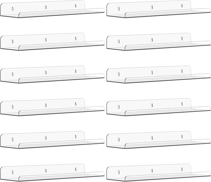 Qukaka Floating Shelves for Wall Decor, Living Room, Bathroom Decor, Nail