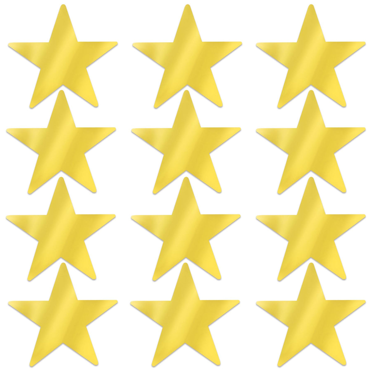 Beistle Gold Metallic Star Cutouts – 48 Plastic Decorations for Awards Night Parties and Banquets, Hollywood Themes, Graduation Celebrations, Bulletin Boards and New Year’s Eve Event Decor, 3½"