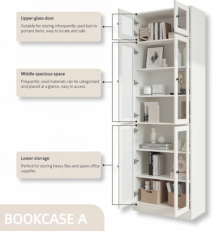 TUSY 85.5" Modern Tall Bookcase